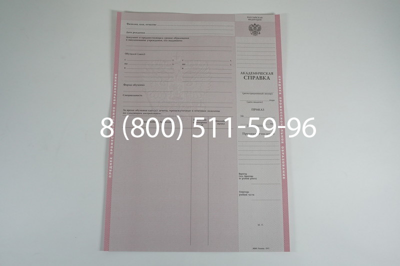 Заказать Академическая справка образца 1996-2009 год для колледжа в Нижнем Новгороде