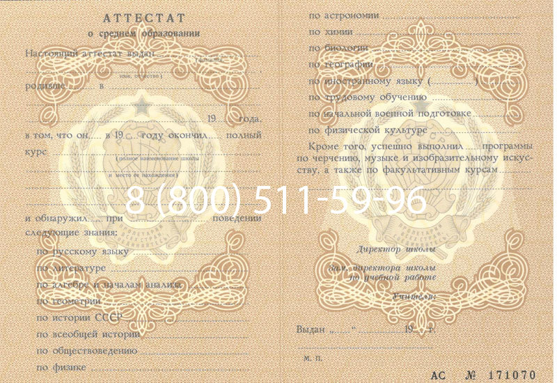 Купить Аттестат за 11 класс до 1994 в Нижнем Новгороде Купить Аттестат за 11 класс до 1994 в Нижнем Новгороде
